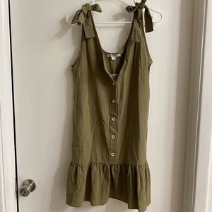 Favlux olive green drop waist dress size large